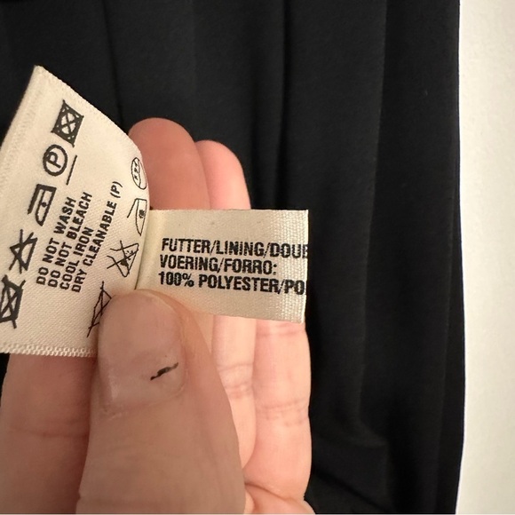 Escada Silk Tie Waist V Neck Cocktail Dress Black size 36 Small - Picture 7 of 7